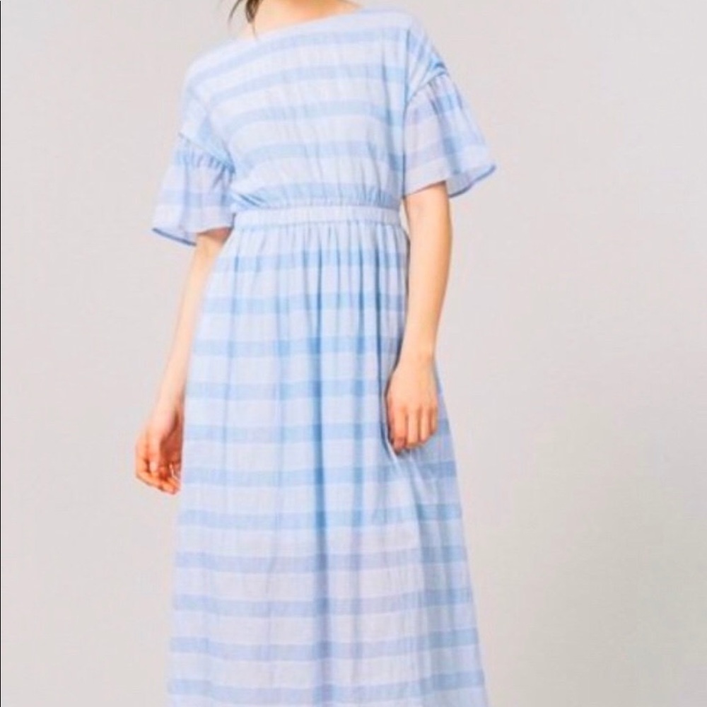 Blue and white stripe dress
